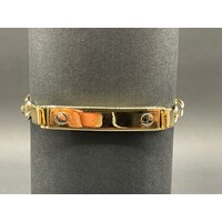 Mens 18ct Yellow Gold Birdeye/ Anchor Link ID Bracelet