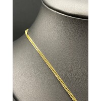 Ladies 18ct Yellow Gold Tight Curb Link Necklace & Knot Pendant