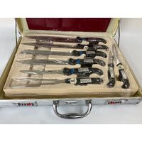 Bachmayr 37 Piece Knife Set Solingen Design with Silver Carrying Case