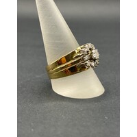 Ladies 18ct Yellow Gold 3 in 1 Diamond Ring