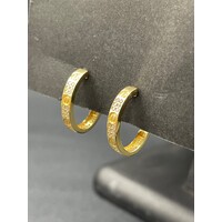 Ladies 18ct Yellow Gold Oval Open Hoop Earrings