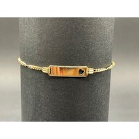 Childs 9ct Yellow Gold Figaro Link ID Bracelet