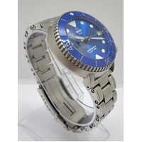 MAS Reef Blue Irukandji Mens Silver Stainless Steel Dive Watch 200m WR