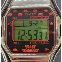 Timex T80 Space Invaders Silver Stainless Steel Digital Watch TW2V30000