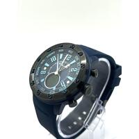 Police Mens Batur Blue Dial Silicone Band Analog Digital Watch