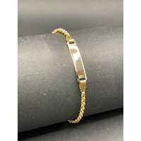 Childs 10ct Yellow Gold Belcher Link ID Bracelet