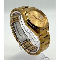 Seiko 5 Sports Automatic 21 Jewels All Gold Stainless Steel Watch