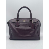 Coach Burgundy Leather Ladies Handbag with Detachable Strap