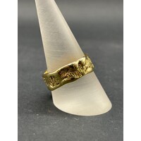 Mens 18ct Yellow Gold Wave Edge Ring