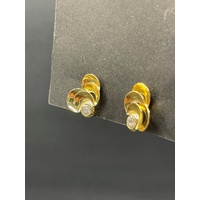 Ladies 18ct Yellow Gold Cubic Zirconia Stud Earrings