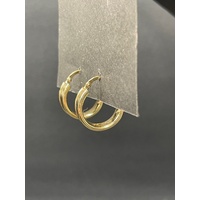 Ladies 9ct Yellow Gold Round Hoop Earrings