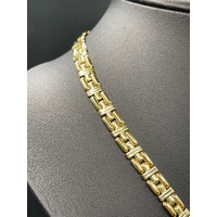 Ladies 18ct Yellow Gold Fancy Flat Link Necklace