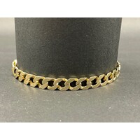 Mens 9ct Yellow Gold Curb Link Bracelet