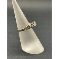 Ladies 18ct White Gold CZ and Diamond Ring