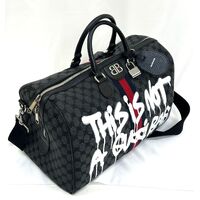 Balenciaga x Gucci The Hacker Project Black Duffle Bag Graffiti BB Coated Canvas