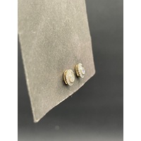 Ladies 9ct Yellow Gold Diamond Stud Earrings