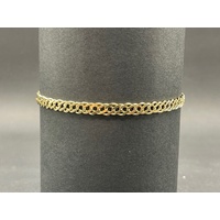 Ladies 9ct Yellow Gold Oval Double Curb Link Bracelet