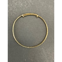 Child's 9ct Yellow Gold Round Adjustable Bangle