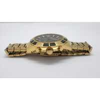 Chisel Mens Gold Tone Stainless Steel Black Dial Chronograph Watch 5829181