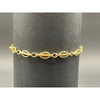 Ladies 18ct Yellow Gold Fancy Link Bracelet