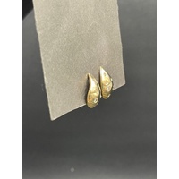 Ladies 18ct Yellow Gold Tear Stud Earrings