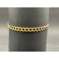 Mens 18ct Yellow Gold Flat Curb Link Bracelet