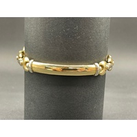 Mens 18ct Yellow Gold Fancy Bubble Link Bracelet