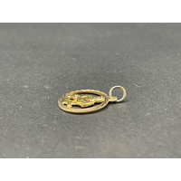 Unisex 9ct Yellow Gold Round Pendant