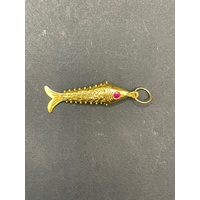 Unisex 22ct Yellow Gold 3D Fish Pendant