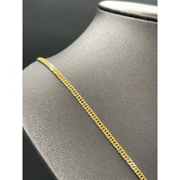 Unisex 18ct Yellow Gold Double Curb Link Necklace with Crucifix Pendant