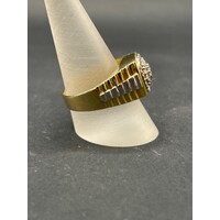 Mens 18ct Two Tone Gold Diamond Ring