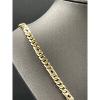 Mens 9ct Yellow Gold Birdseye and Curb Link Necklace