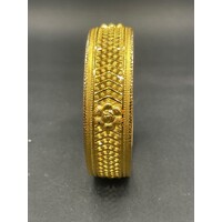 Ladies 21ct Yellow Gold Round Bangle