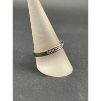 Ladies 18ct White Gold Diamond Row Band Ring