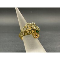 Ladies 18ct Yellow Gold Cut Out Panther Ring