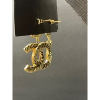 Ladies 18ct Yellow Gold CC Fancy Dangle Earrings