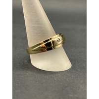 Mens 9ct Yellow Gold Diamond Ring