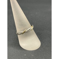 Ladies 9ct White Gold Twist Design Ring