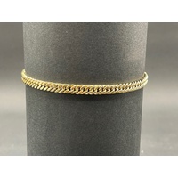 Unisex 18ct Yellow Gold Flat Curb Link Bracelet