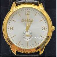 August Steiner Gold Tone Leather Mens Watch AS8020YG Swiss Quartz 3 ATM WR