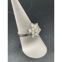 Ladies 14ct White Gold Diamond Dress Ring  