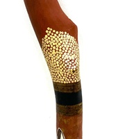 Didgeridoo Custom-Made Using Tree Log Aboriginal Fish Painting Around The Body