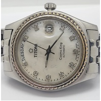 Titoni Cosmo King 777 Automatic Mens Silver Sapphire Crystal Watch 10 ATM WR