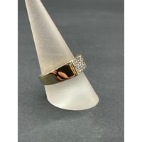 Mens 9ct Yellow Gold Multi Row Diamond Ring