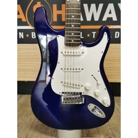 Silvertone Strat Style Blue with White Pickguard 6 String Electric Guitar