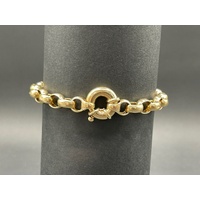 Ladies 9ct Yellow Gold Oval Belcher Link Bracelet