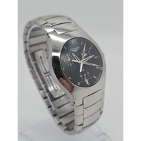 Longines Oposition Chronograph Black Dial Men's Silver Quartz Watch L3 618 4