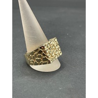 Mens 9ct  Solid Yellow Gold Chunky Ring