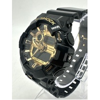 Casio G-Shock GA-710GB Analog Digital Black Gold Dial Mens Watch