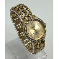 Elite Gold Ladies Quartz Stainless Steel Dress Analog Watch